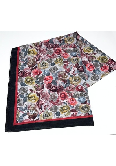 Bonjela Soft Pamuk Şal-75 X 190 -06573 Siyah-bordo