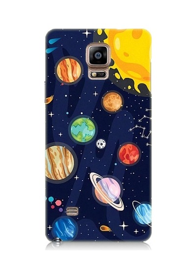 Samsung Galaxy Note 4 Uyumlu Gezegenler Ve Yıldız Haritası Desenli Silikon Kılıf