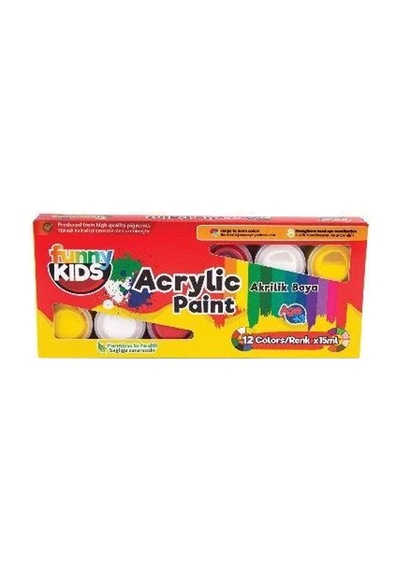 Funny Kids Akrilik Boya 15 Ml 12 Li Set 3150 Kırmızı