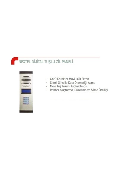 Netelsan M.u.pxl.00108 Nextel Dijital Tuşlu Zil Paneli X-l