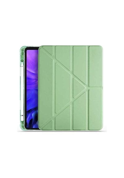 Apple iPad Uyumlu Air 11inç M4/m3/m2 2026-2024 İle Uyumlu Kılıf Kalem Bölmeli Trifolding Case Açık Yeşil Sku: Zeusb0dy5hdbfw Arka Kapak