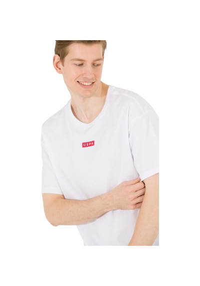 Erkek Comfort Bisiklet Yaka Tişört Beyaz