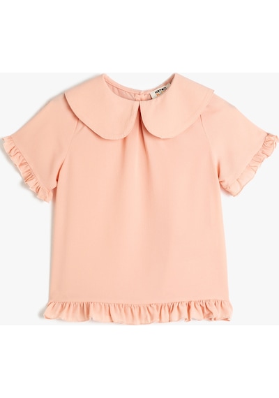 Koton Bebe Yaka Bluz Fırfır Detaylı Kısa Kollu Pudra 3skg60014aw 3SKG60014AW271 Pudra Koton Bebe Yaka Bluz Fırfır Detaylı Kısa Kollu Pudra 3skg60014aw 3SKG60014AW271 Pudra