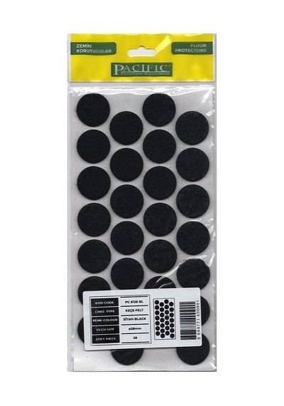 Pacific 6128 Bl Yapışkanlı Keçe 28 Mm Siyah Diğer