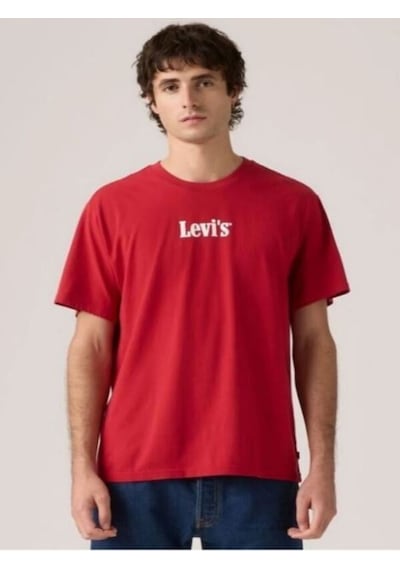 Levi's Erkek Bisiklet Yaka Kısa Kollu Kırmızı T-shirt - A20820363