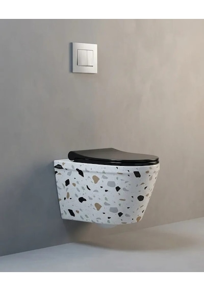 Terrazzo Kanalsız Asma Klozet Renkli