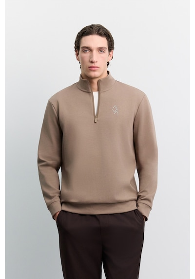 Avva Erkek Vizon Dik Yaka Fermuarlı Baskılı Kolay Ütülenen Pamuklu Regular Fit Sweatshirt A62y1310 Avva Erkek Vizon Dik Yaka Fermuarlı Baskılı Kolay Ütülenen Pamuklu Regular Fit Sweatshirt A62y1310