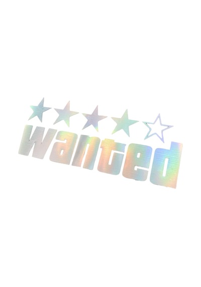 Wanted Yazılı Hologram Efektli Cam Stickeri 20x9cm Renk