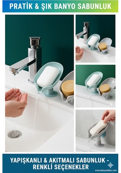 Katı Sabunluk Lavabo Üstüne Pratik Kullanım Vakumlu Sabunluk Çok renkli