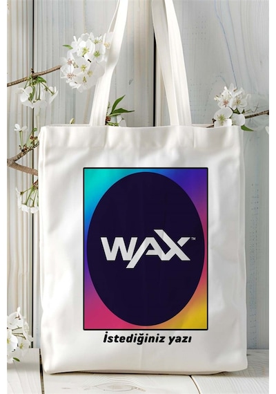 Art Hediye Wax Baskılı Bez Çanta Omuz Çantası Kişiye Özel Desen 1 Çok Renkli