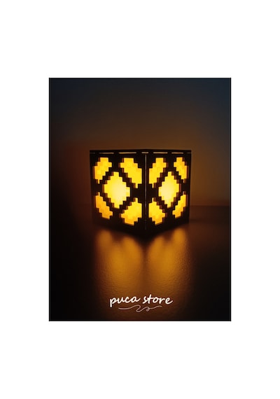Minecraft Temalı Redstone Lambası - Led Mum Hediyeli Masa Ve Gece Lambası 8x8x8 Cm Sarı