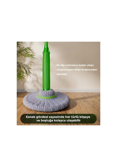 Magic Mop Kendinden Sıkmalı Mikrofiber Paspas Ucu Oto Ve Ev Mop