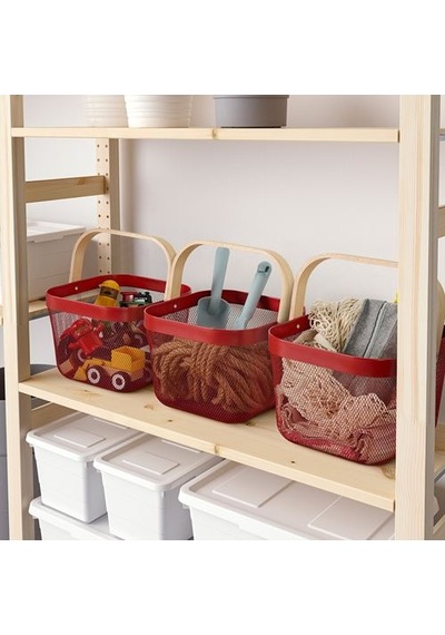 Ikea Rısatorp Sepet, Kırmızı, 25x26x18 Cm