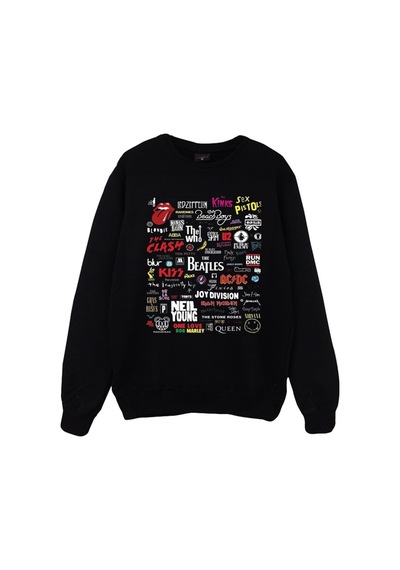 Heavy Metal Baskılı Çocuk Sweatshirt Siyah