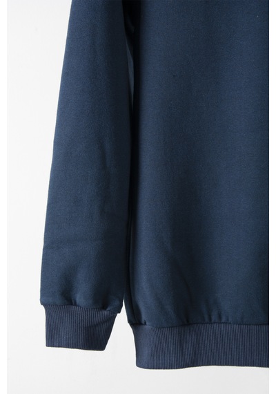 Terapi Men Erkek Lacivert Bisiklet Yaka Basic Düz Sweatshirt Lacivert