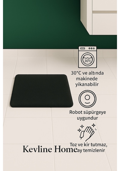 Buççin Online Mağaza Banyo Paspasıyuvarlak İkili Klozet Takımı 80x80 - 60x60 ,yumuşak Soft Tuşeli Polyester Siyah Çok Renkli