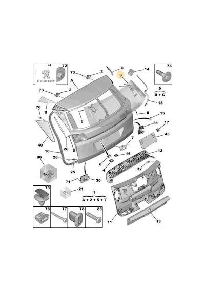 Arka Kapak Camı Peugeot 9810847480