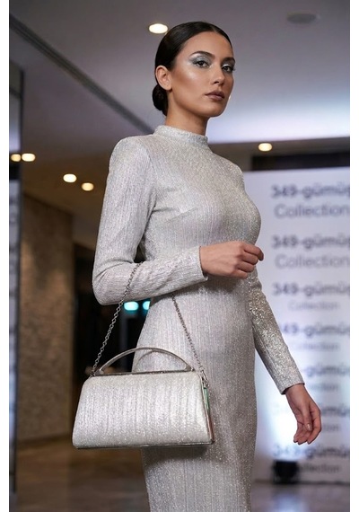 Varol Çanta Varol 349 Diamond Lazer Kadın Abiye Çanta Gümüş