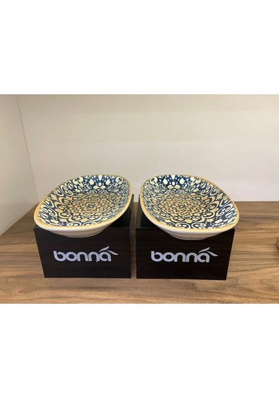 Derin Servis Kasesi / Çukur Sunum Tabağı/meze/sote Etnik Desenli Servis Alhambra Gourmet Oval Plate