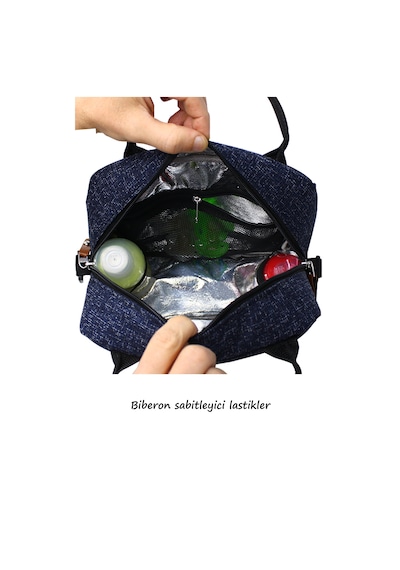 Stylo Food Bag Mama Ve Çok Amaçlı Yemek Taşıma Termos Çantası Puanlı Siyah