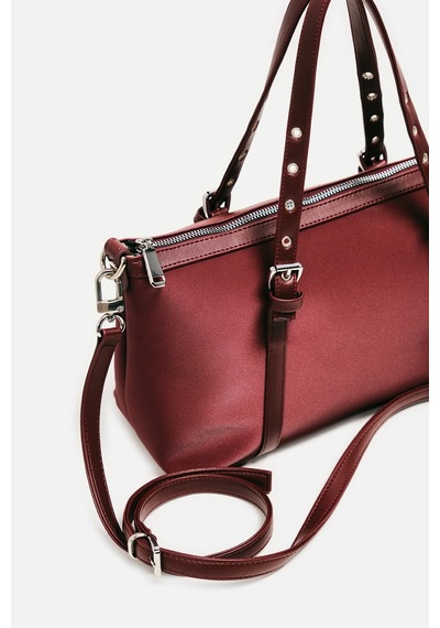 K&S Kemer Detaylı Mini Tote Çanta Bordo