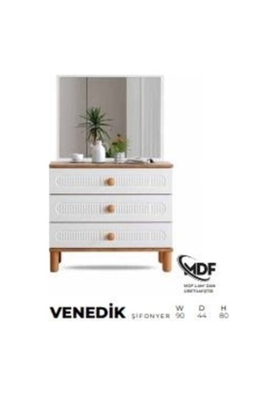 Venedik Mdf Şifonyer Beyaz