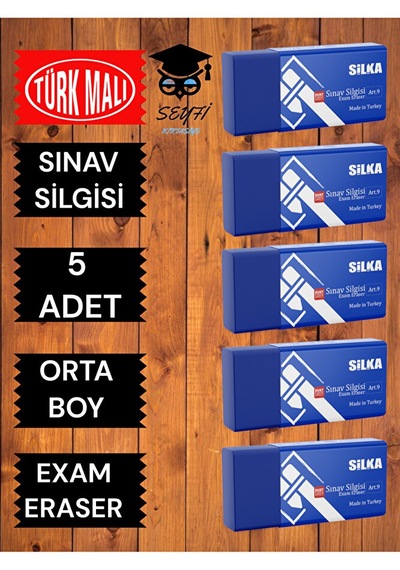 5 Adet Orta Boy Sınav Silgisi Türk Malı