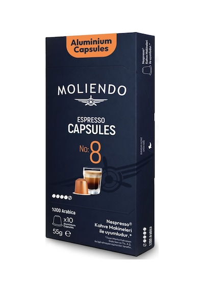 Moliendo No:8 Nespresso Uyumlu Alüminyum Kapsül Kahve 10'lu