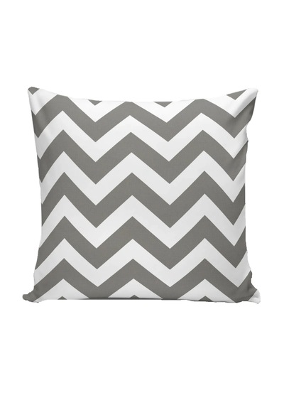 Zigzag Gri Dekoratif Elyaf Dolgulu Puf Yastık,süs Yastık 40x40 Cm