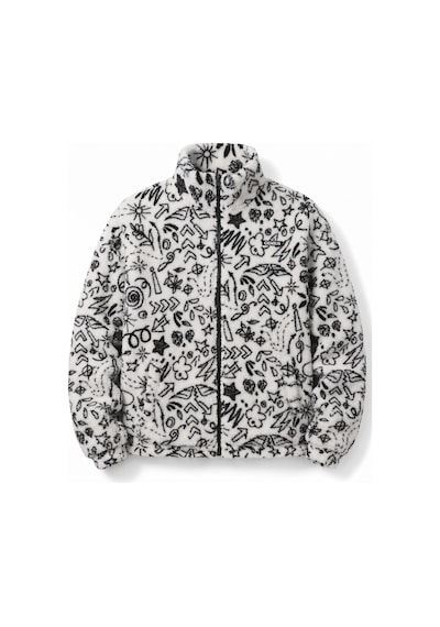 Genius Store Oversize Peluş Erkek İçi Polarlı Tam Fermuarlı Sherpa Sonbahar Kış Kadın Polar Sweatshirt Oversıze-pelus Yıldız
