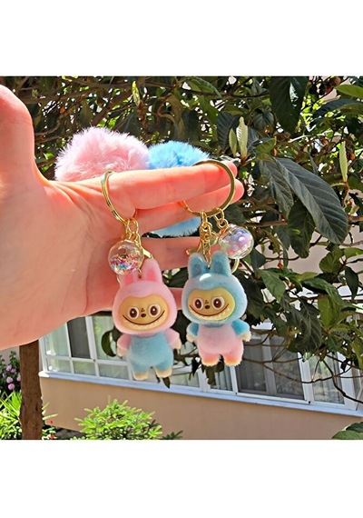 Labubu Figür Anahtarlık Peluş Tüylü Charm Çanta Ve Cüzdan Süsü