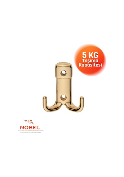 Kare Askı, Metal Vestiyer Askısı, Altin, Duvar Ve Dolap Askılığı 5'li Set Vidalı Altın