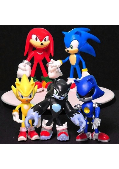 Vıp Yüksek Kalite 14 Cm 5 Li Sonic Karakter Set Sonic Oyuncakları Sonic Biblo Yılbaşı Noel Hediyesi