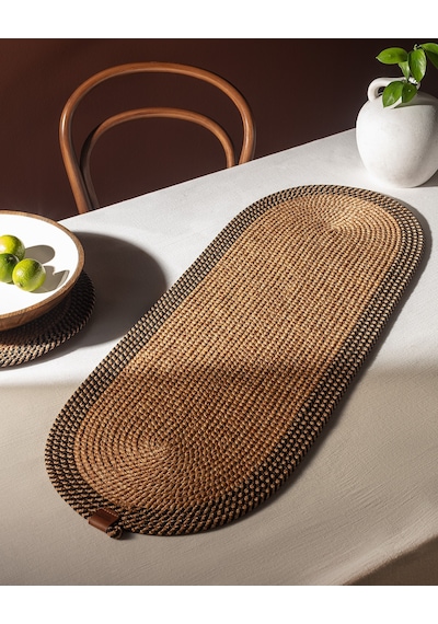 Madame Coco Alsace Masa Runner - Naturel/siyah Çok Renkli