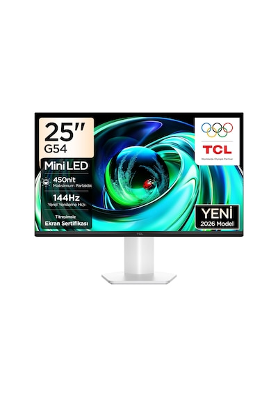 TCL 25G54 Ofis Ve Çalışma Monitörü 24.5" 144hz Fhd Mini Led Ips Panel Ev Ve İş Ekranı Hdmı+vga