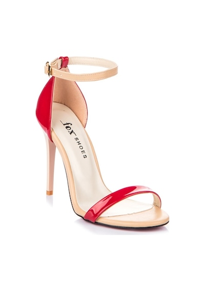 Fox Shoes Kırmızı/Ten Rugan Kadın Topuklu Ayakkabı 7749112608