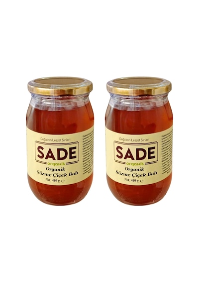 Sade Organik Süzme Çiçek Balı 460 Gr. 2 Li Paket