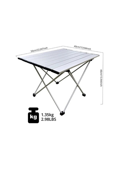 Electroon Taşınabilir Katlanabilir 56x40x41cm Kamp Masası Gri