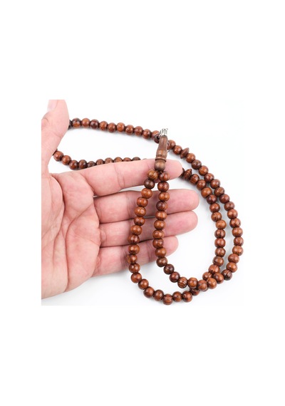 Meram Kavak 99luk Küre Kesim 7.5mm Namaz Tesbihi-kahverengi Kahverengi