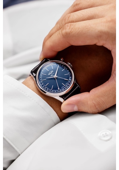 Vulcain Cricket President 39mm Blue Sapphire Caseback Ban248 Limitli Üretim Mekanik Alarm Erkek Kol Metalik