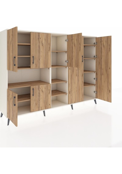Hyperion Dolap 13 Raflı 7 Kapaklı 220x44x163 Aytaşı-çam Aytaşı-çam