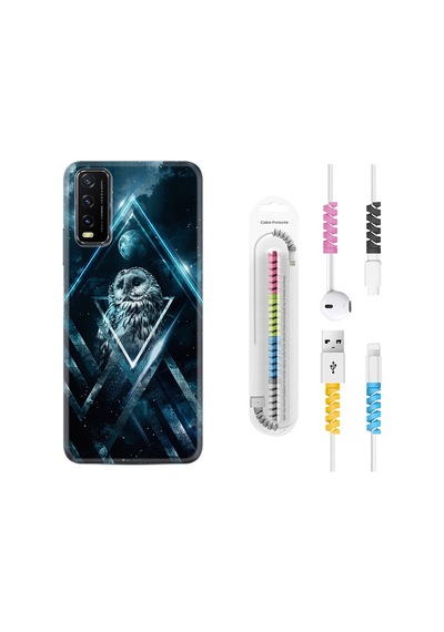 Vivo Y11S Kılıf Kablo Koruyuculu Old Owl 1649