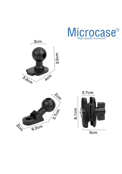 Microcase Zr844 Gidon Ve Ayna Bağlantılı 360 Derece Dönen Titreşim Önleyici Motosiklet Scooter Telefon Tutucu - Al5075 -