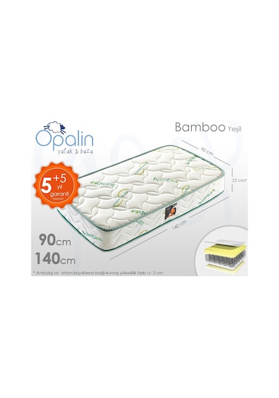 70 x 130 Opalin Bamboo Ortopedik Yatak 70*130 Ortopedik Yaylı Yatak