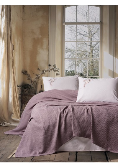 Cotton Box Spin Tek Kişilik Pike Takımı Mauve Lila
