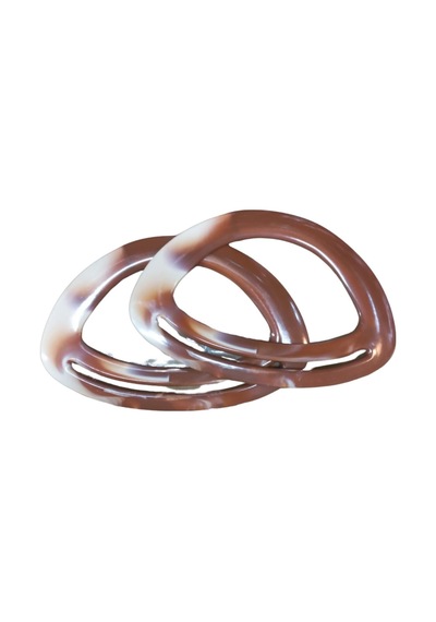 Çanta Sapı Oval Kahverengi-beyaz 18 Cm