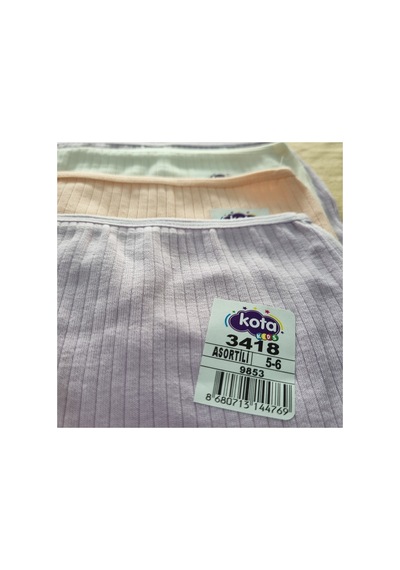 Uğur Bebe Kota Kız Çocuk Fitilli Doğal Pamuk 5 Adet Boxer Asorti Asorti