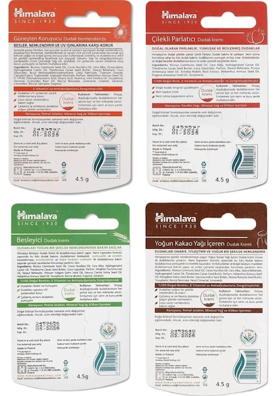 Himalaya Yoğun Nemlendirici ve Besleyici Dudak Bakım Kremi Seti 4 x 4.5 G