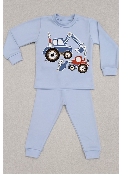 Aden Kids Çocuk Mevsimlik Penye Pijama Takımı Bebek Mavi