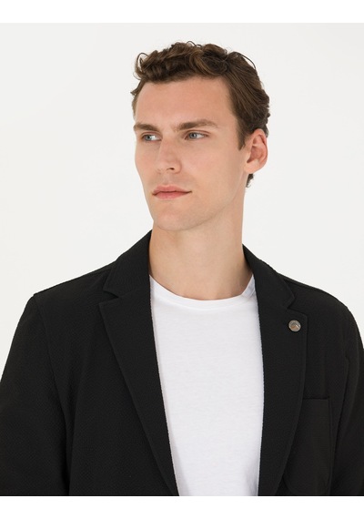 Pierre Cardin Siyah Ekstra Slim Fit Blazer Ceket